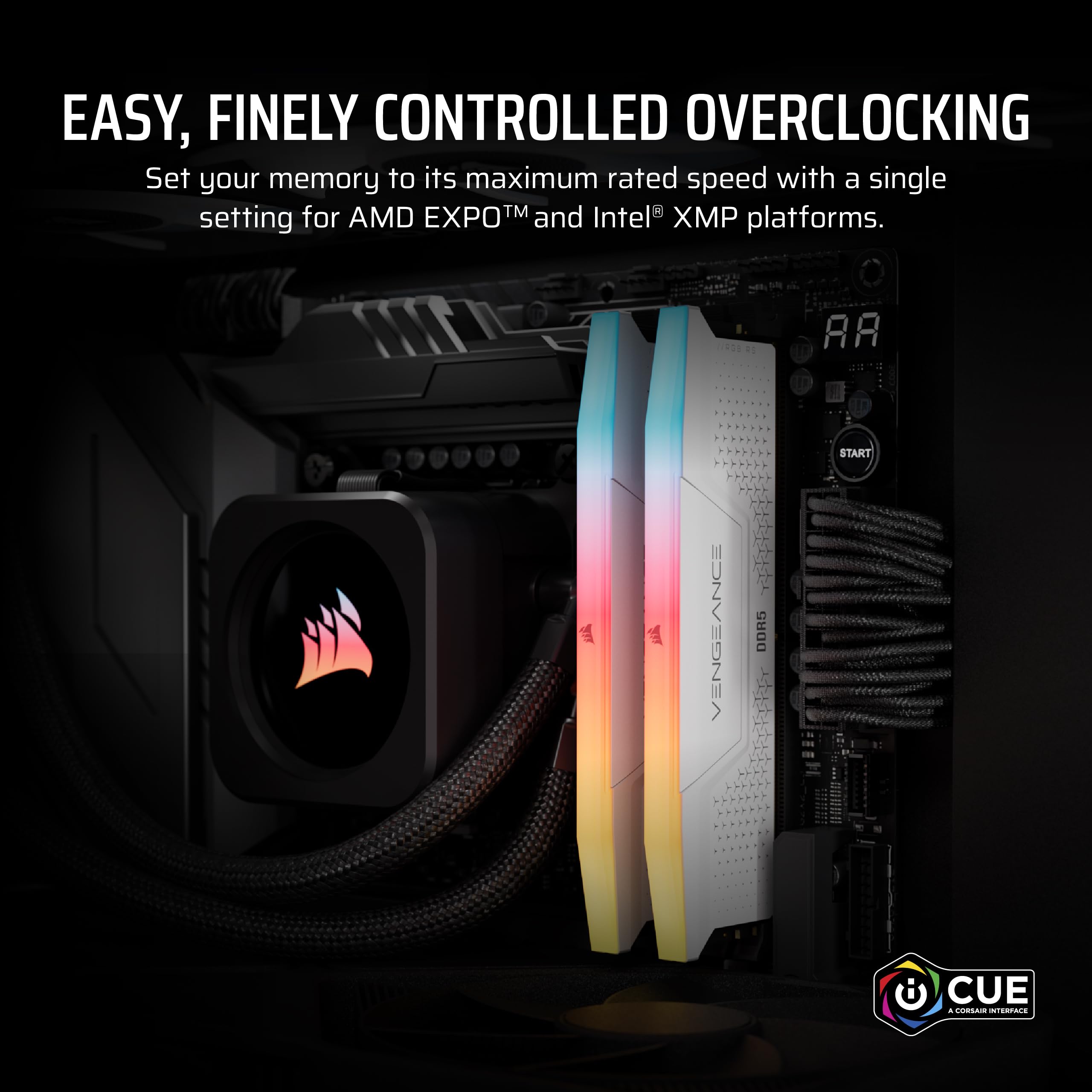 CORSAIR Vengeance RGB RS DDR5 32GB (2 x 16GB) Up to 6000MHz AMD